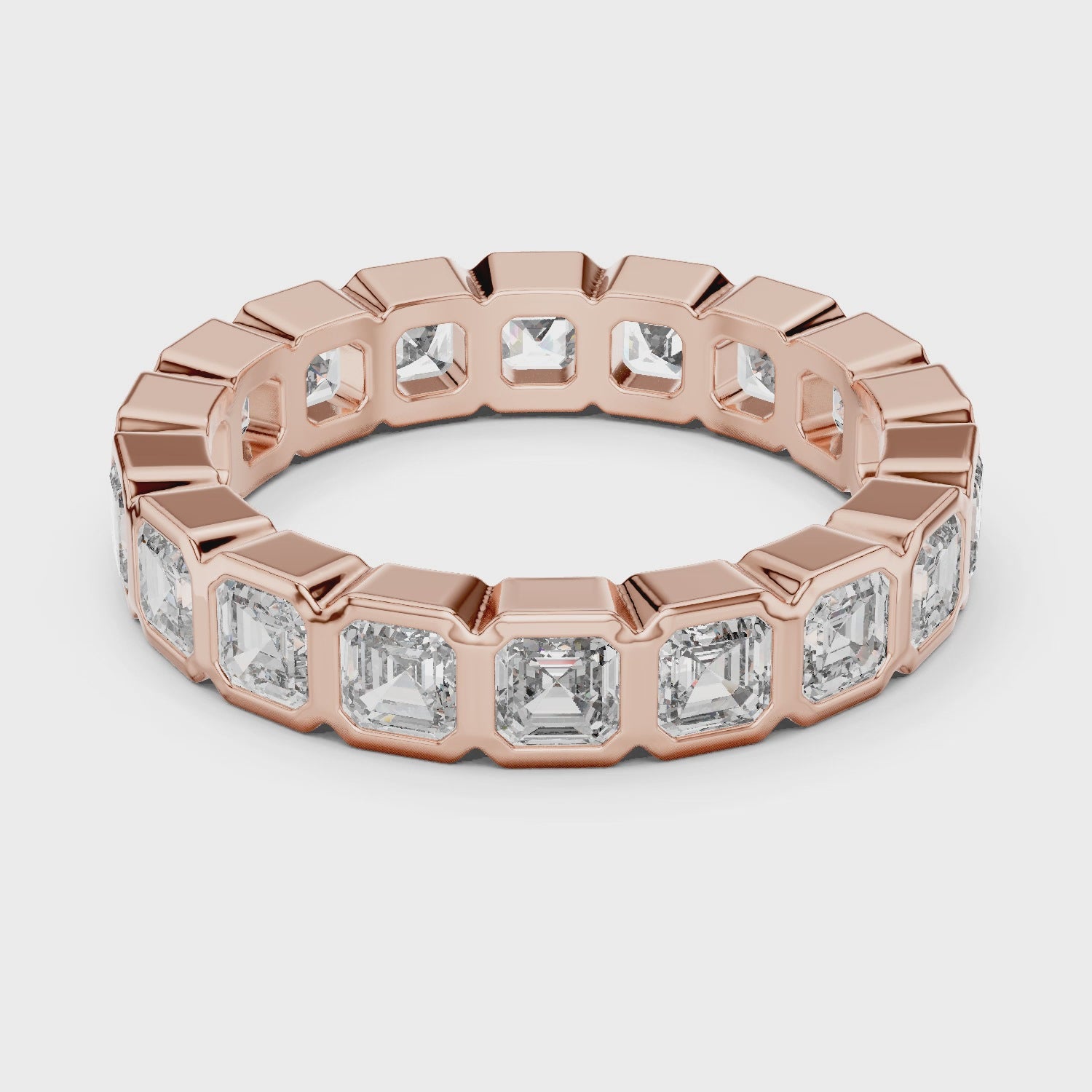 Asscher Cut Brilliant Moissanite VVS1 Eternity Band