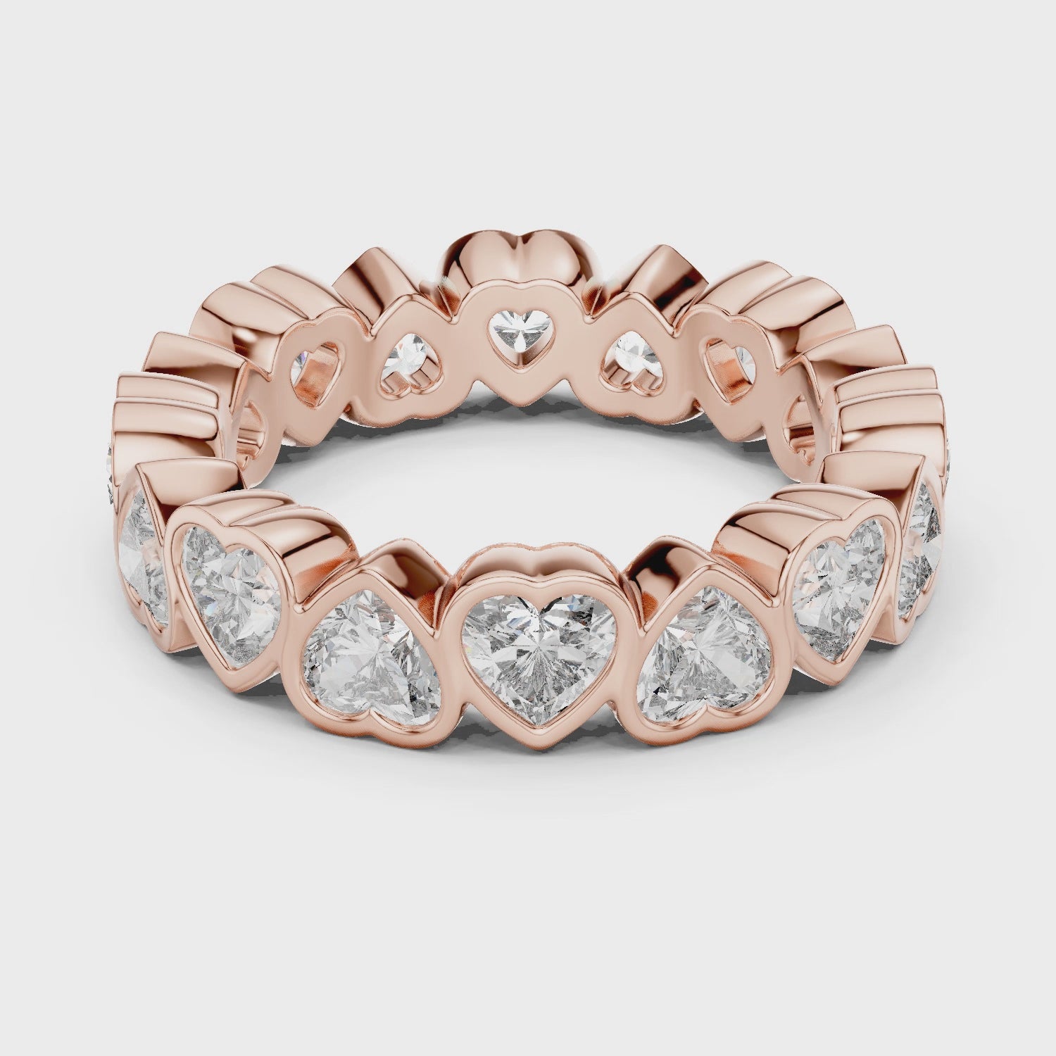 Heart Cut Brilliant Moissanite VVS1 Eternity Band