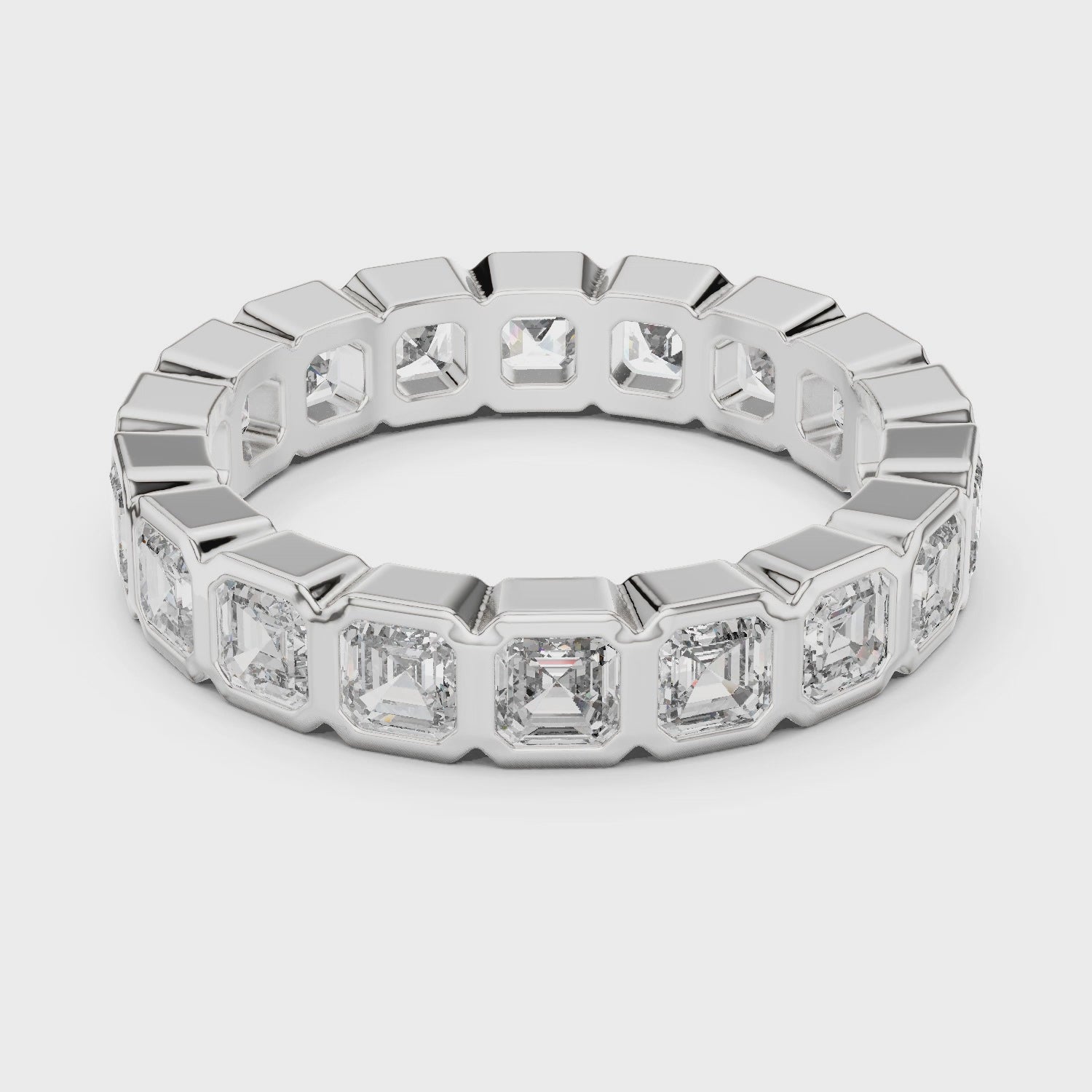 Asscher Cut Brilliant Moissanite VVS1 Eternity Band