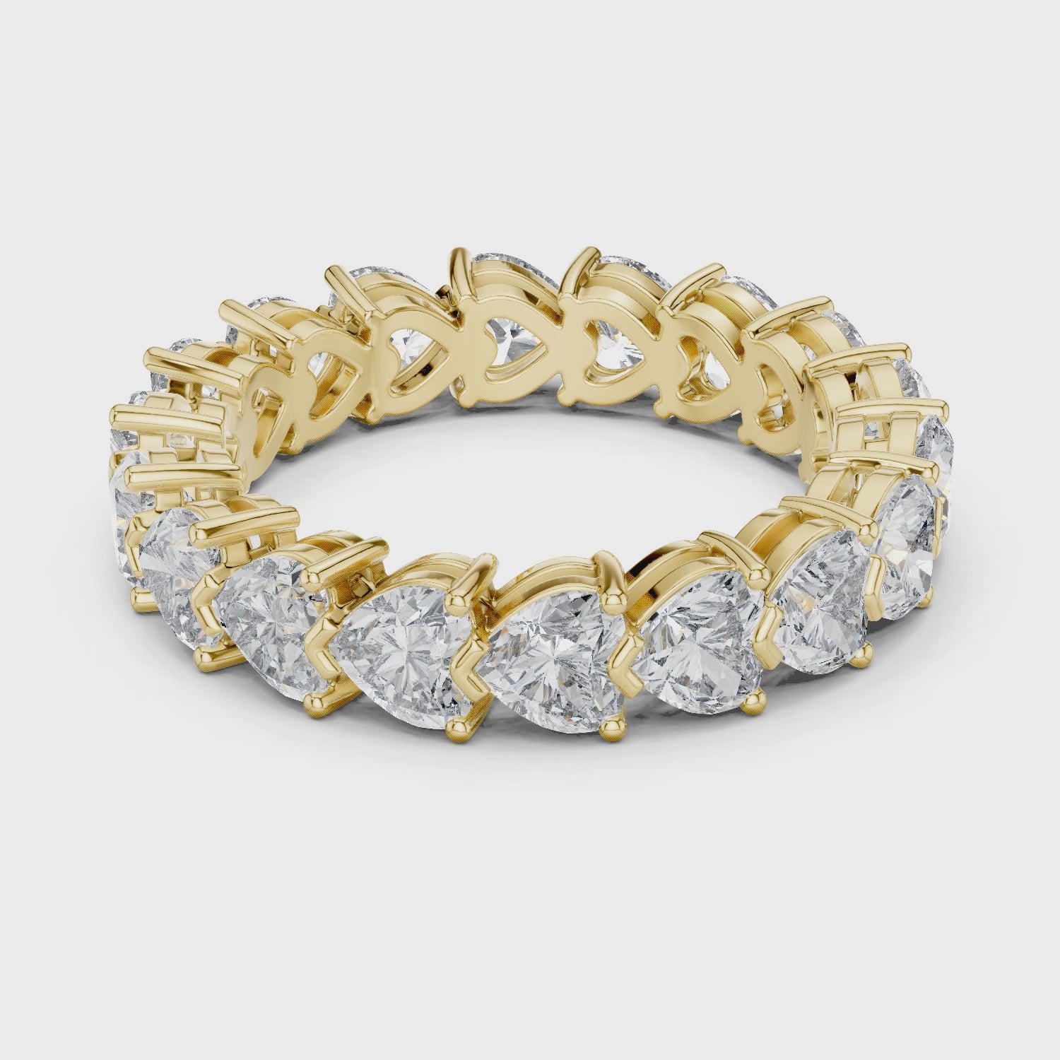 Heart Cut Moissanite VVS1 Eternity Ring