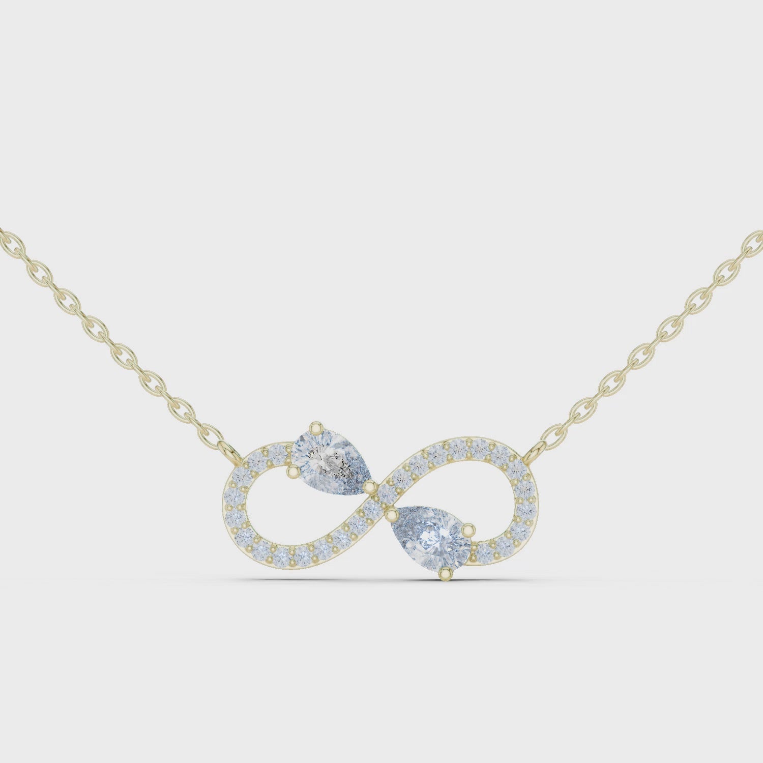Infinity Double Moissanite Pendant in Rose Gold