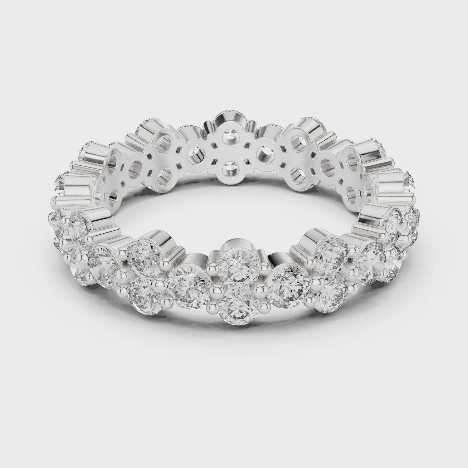 Round Cut Brilliant Moissanite VVS1 Eternity Band