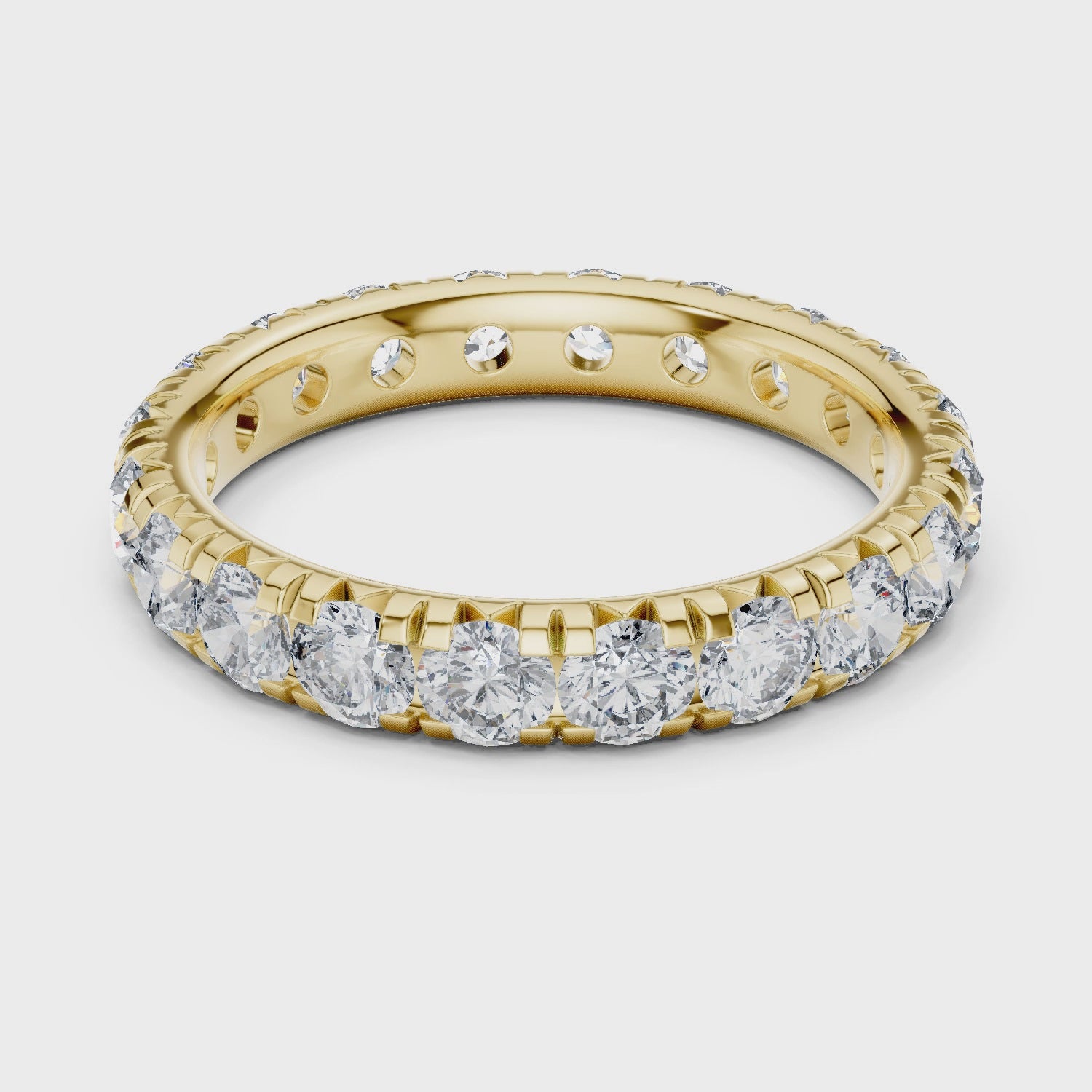 Round Cut Brilliant Moissanite VVS1 Eternity Band